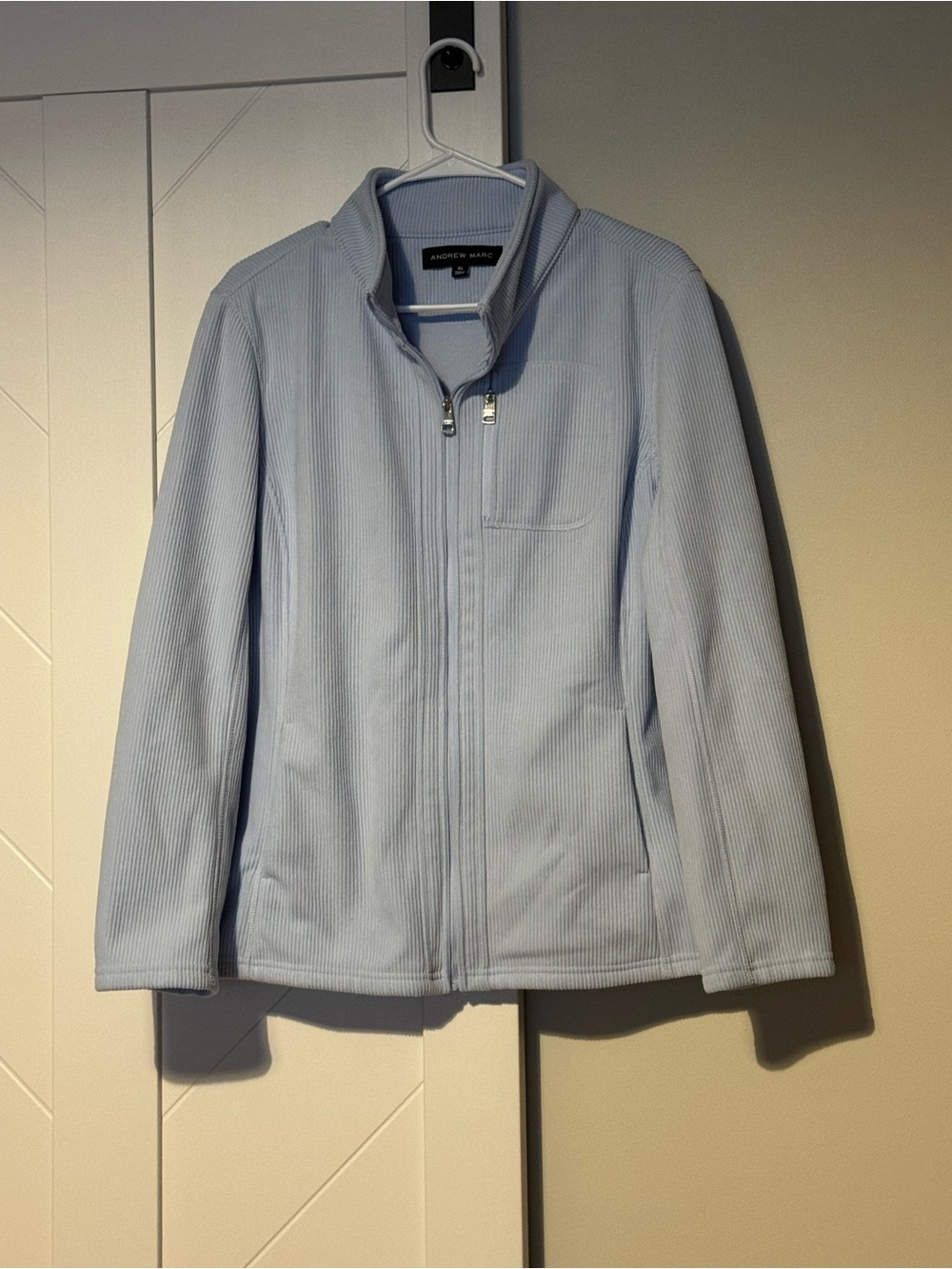Andrew Marc Women’s XL Light Blue Ribbed Full Zip Jacket - Picture 4 of 7